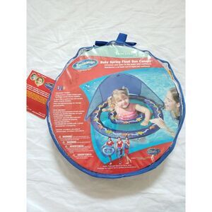 Baby Spring‎ Float Sun Canopy Swim Ways Blue with Starfish & Clown Fish 9-24 mos